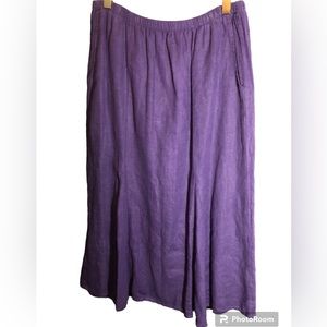 FLAX purple linen long skirt